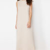 Trendyol Camel Sleeveless Knitted Lining Underwear Dress