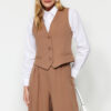 Trendyol Camel Vest-Trousers Woven Two Piece Set