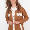 Trendyol Camel Woven Shirt with Two Pockets