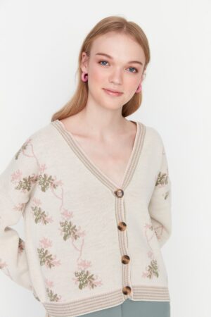 Trendyol Cardigan - Beige - Regular fit Trendyol Cardigan - Beige - Regular fit