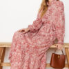 Trendyol Cinnamon Floral Viscose Woven Dress