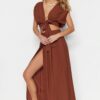 Trendyol Cinnamon Slit Detailed Skirt-blouse Set