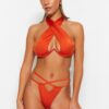 Trendyol Cinnamon Tunnel magas lábú bikini alsó