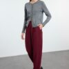 Trendyol Claret Red Balloon Pattern Woven Trousers