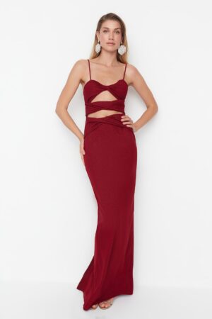 Trendyol Claret Red Detailed Evening & Graduation Dress