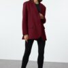 Trendyol Claret Red Extra Oversize Woven Blazer Jacket