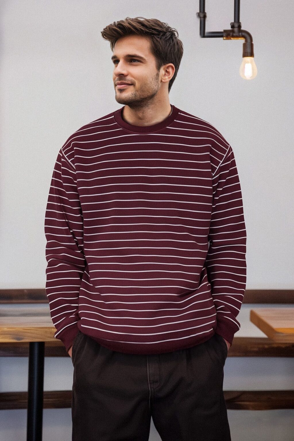 Trendyol Claret Red Oversize/Wide Cut Soft Texture Sweatshirt