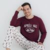 Trendyol Claret Red Regular Fit Sports Themed Knitted Pajama Set