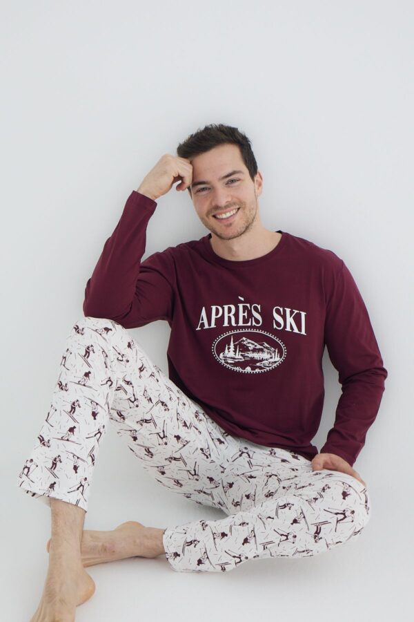 Trendyol Claret Red Regular Fit Sports Themed Knitted Pajama Set
