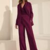 Trendyol Claret Red Wide Leg/Wide Leg Woven Fabric Trousers