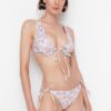 Trendyol Crispy Floral Pattern Bikini Bottoms With Tie Detailed