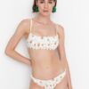 Trendyol Crispy Floral Pattern Gippe Low Waist Bikini Bottoms