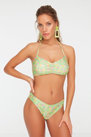 Trendyol Crispy Floral Print Bikini Bottoms