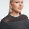 Trendyol Curve Anthracite Braided Tulle Detailed Knitwear Sweater