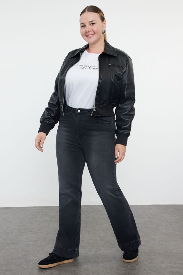 Trendyol Curve Anthracite High Waist Comfort Flare Fit Jeans