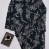 Trendyol Curve Anthracite Shirt Collar Tiger Patterned Woven Pajama Set