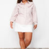 Trendyol Curve Beige Ruffled Cotton Woven Shirt
