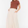 Trendyol Curve Beige Wide Leg Woven Trousers