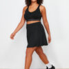 Trendyol Curve Black 2 Layer Knitted Sports Shorts Skirt