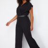 Trendyol Curve Black Belted Woven Overalls
