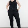 Trendyol Curve Black Carrot High Waist Polyviscose Woven Plus Size Fabric Trousers