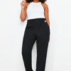 Trendyol Curve Black Chain Metal Accessory Woven Fabric Trousers