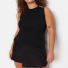 Trendyol Curve Black Crew Neck Button Detailed Knitted Blouse
