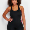 Trendyol Curve Black Deep V Swimsuit
