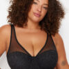 Trendyol Curve Black Glitter Mesh Covered Bra
