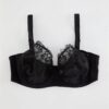 Trendyol Curve Black Half-Covered Knitted Lace Fringed Plus Size Bra