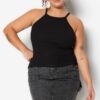 Trendyol Curve Black Halter Neck Basic Knitted Undershirt