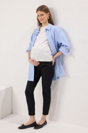 Trendyol Curve Black High Waist Adjustable Abdominal Panel Skinny Fit Maternity Pants Trendyol Curve Black High Waist Adjustable Abdominal Panel Skinny Fit Maternity Pants