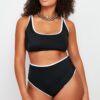 Trendyol Curve Black High Waist Bikini Bottom