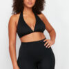 Trendyol Curve Black High Waist Knitted Bikini Bottom