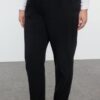 Trendyol Curve Black High Waist Straigt Fit Plus Size Jeans