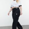 Trendyol Curve Black High Waist Wide Leg Plus Size Jeans