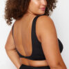 Trendyol Curve Black Knot Detailed Textured Bikini Top