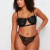 Trendyol Curve Black Lace Underwire Lined Underwear Set
