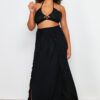 Trendyol Curve Black Maxi Length Woven Tasseled Slit Detailed Beach Wear Skirt