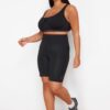 Trendyol Curve Black Mini Knitted High Waist Sports Leggings