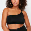 Trendyol Curve Black One Shoulder Bikini Top