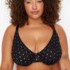 Trendyol Curve Black Polka Dot Wire Mesh Plus Size Bra