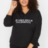 Trendyol Curve Black Printed Knitted Thin Sweatshirt