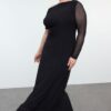 Trendyol Curve Black Sandy Knitted Plus Size Dress