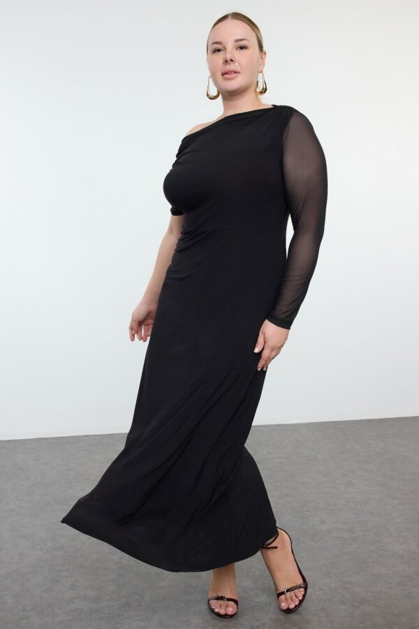 Trendyol Curve Black Sandy Knitted Plus Size Dress