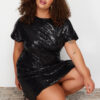 Trendyol Curve Black Sequined Woven Dress