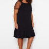 Trendyol Curve Black Single Jersey Knitted Plus Size Dress