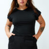 Trendyol Curve Black Sleeve Detailed Knitted Blouse