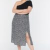 Trendyol Curve Black Slit Woven Viscose Skirt