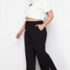 Trendyol Curve Black Slit részletes vékony kötött melegítőnadrág